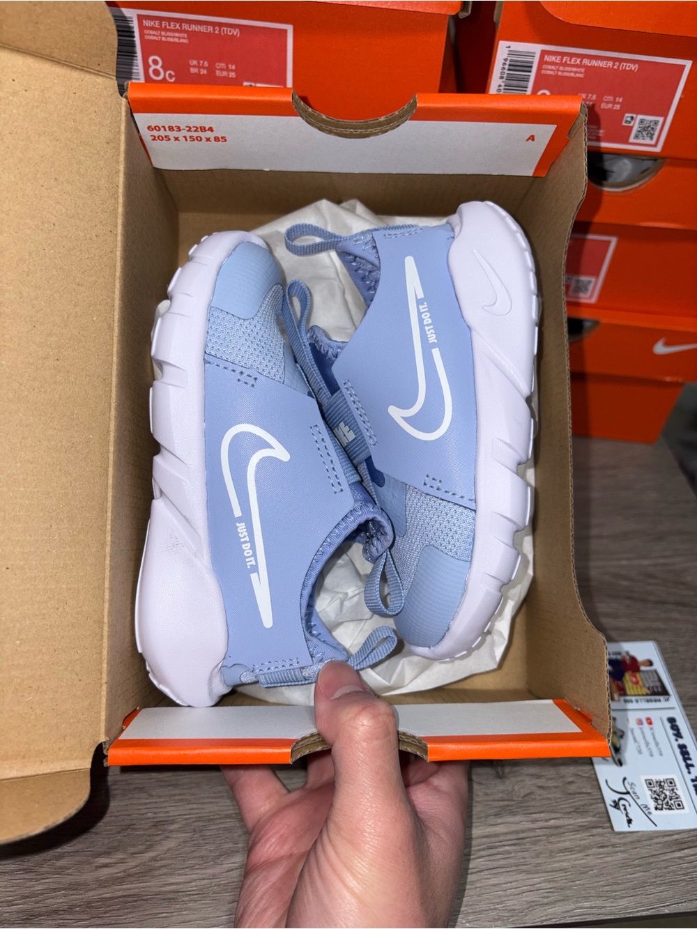 Size 8C (TODDLER) - Nike Flex RNNR 2 Cobalt Bliss Runner White